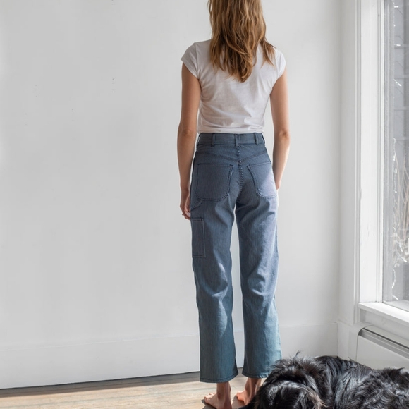 Jesse Kamm Handy Pant in Navy/White Stripe size 4 NWT - Picture 4 of 13